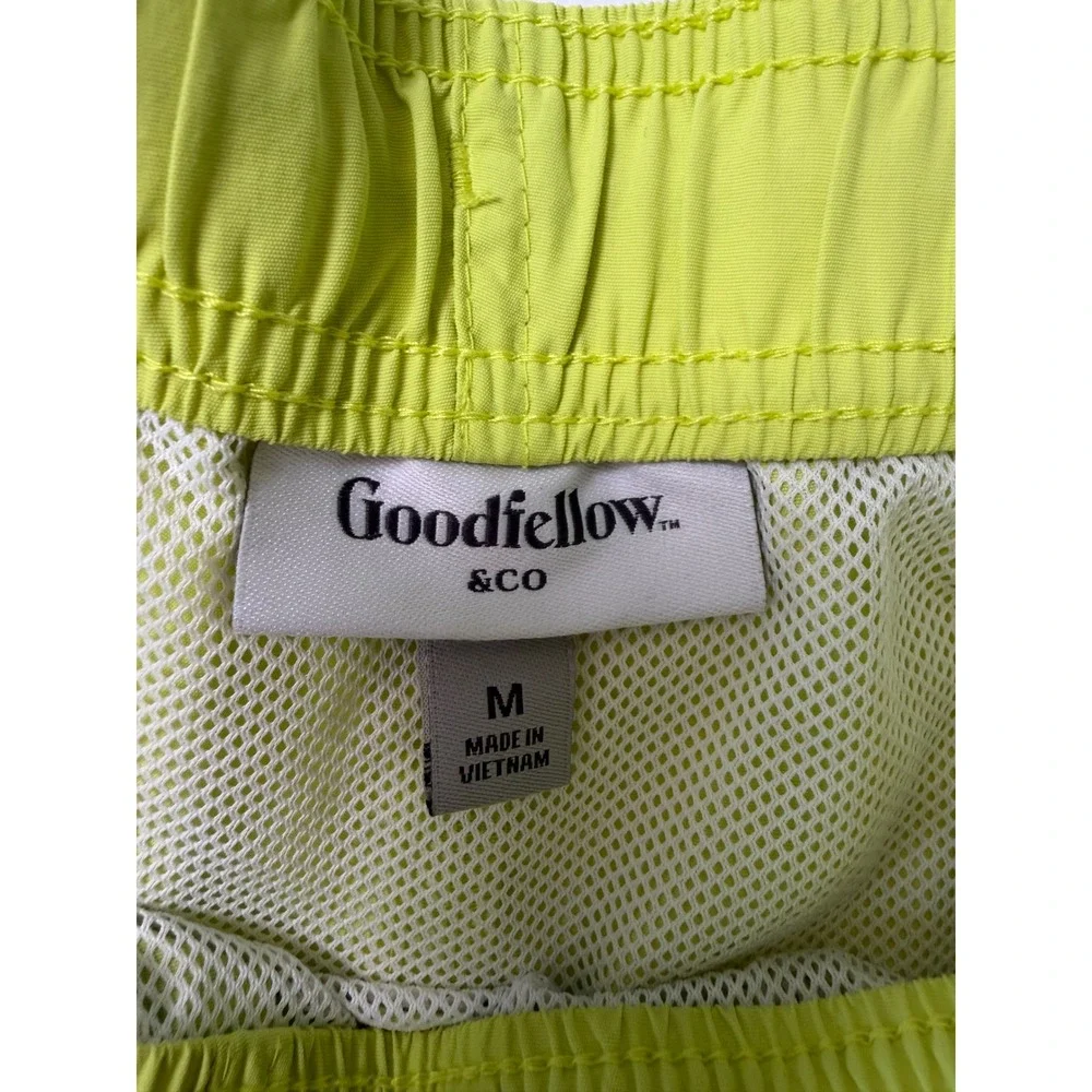 Goodfellow‎ & Co Mens Neon Yellow Swim Trunks Mesh Lined Shorts Size Medium